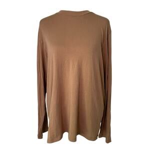 SKIMS Boyfriend light brown long sleeve t-shirt top size M